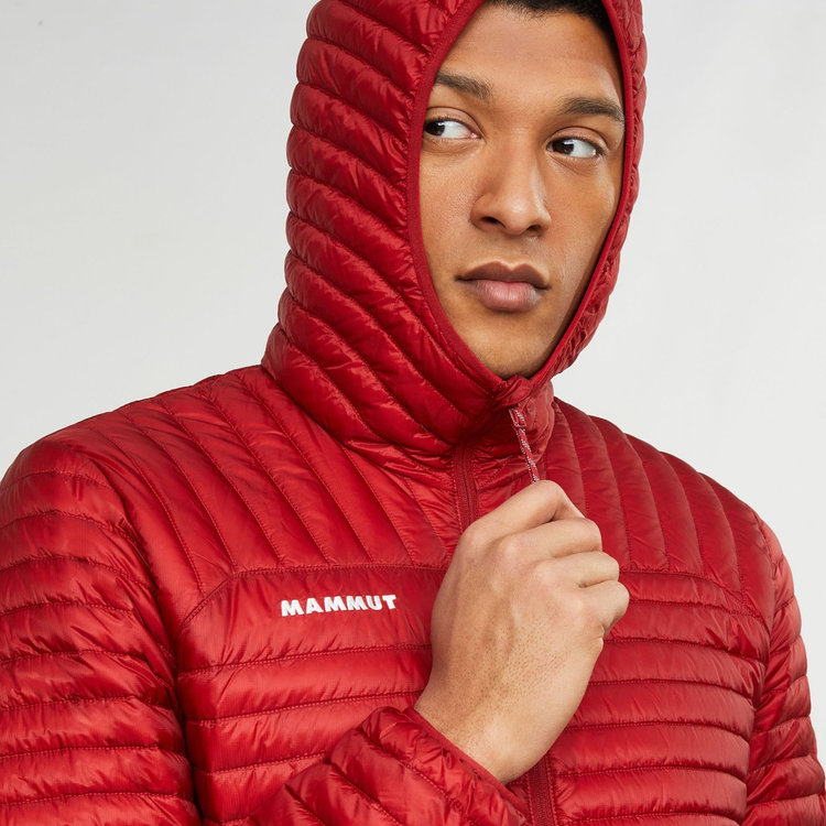 ブロード ピーク ライト インサレーション フーデッド ジャケットアジアンフィット dark mammut red