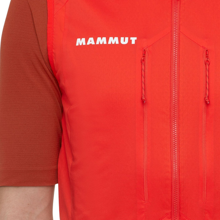 アソス×マムート ミッドレイヤー ハイブリッド ベスト mammut red