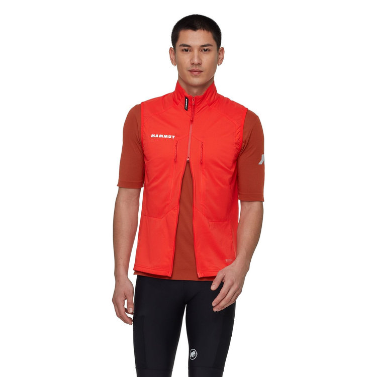 アソス×マムート ミッドレイヤー ハイブリッド ベスト mammut red