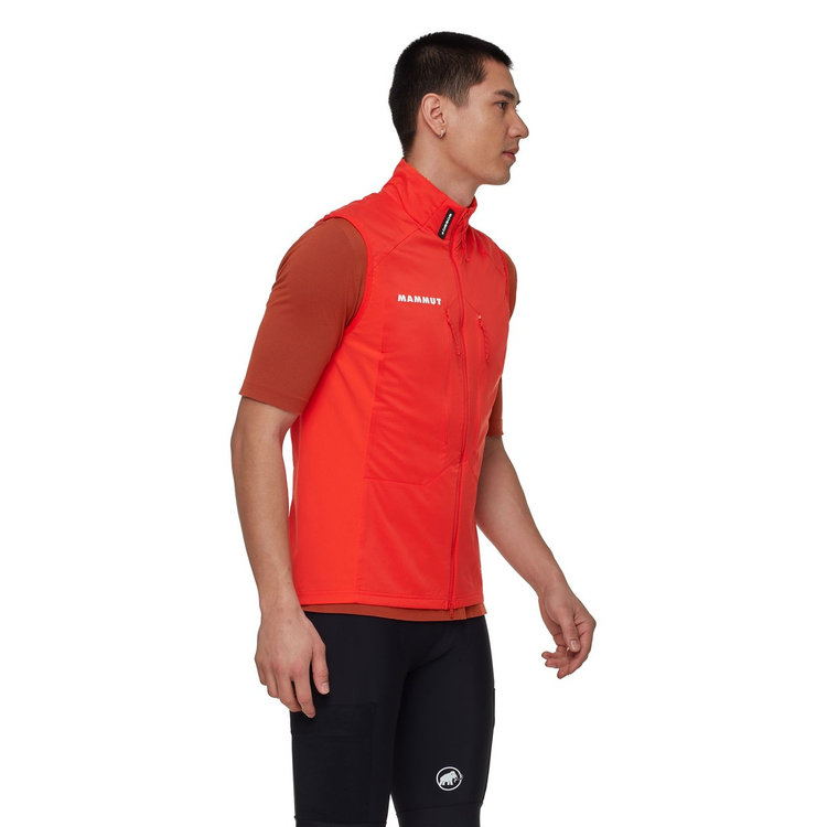 アソス×マムート ミッドレイヤー ハイブリッド ベスト mammut red
