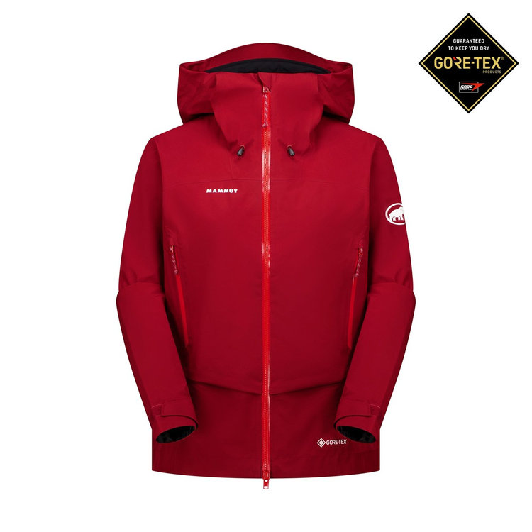 アルパイン ガイド ハードシェル フーデッド ジャケット アジアンフィット dark mammut red