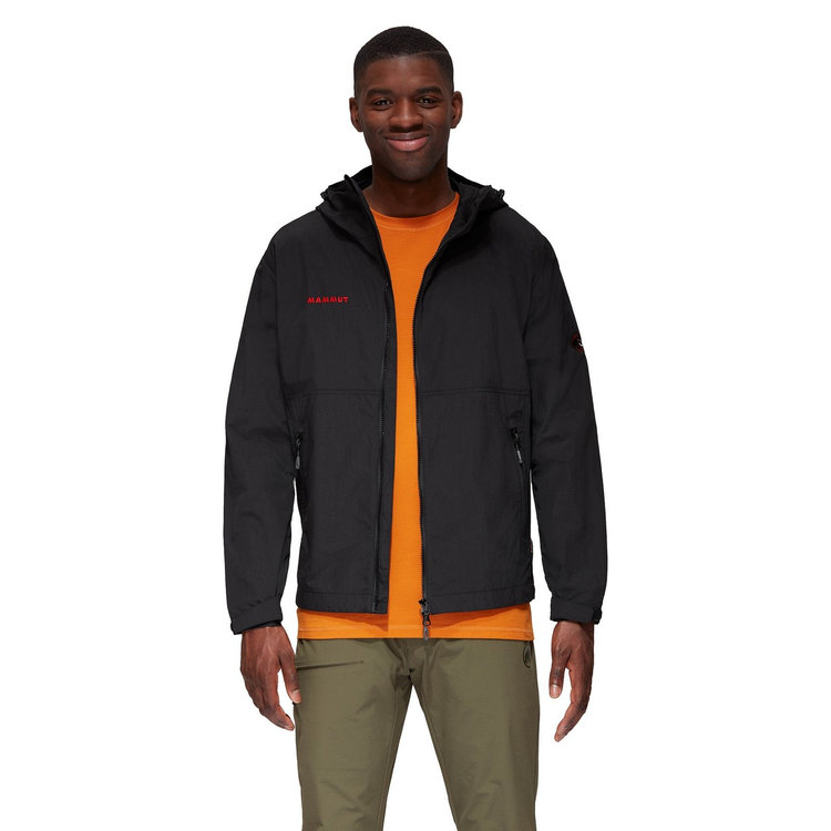 ハイキング ウィンドブレーカー フーデッド ジャケット アジアンフィット クラシック black