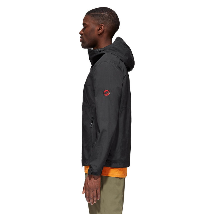 ハイキング ウィンドブレーカー フーデッド ジャケット アジアンフィット クラシック black