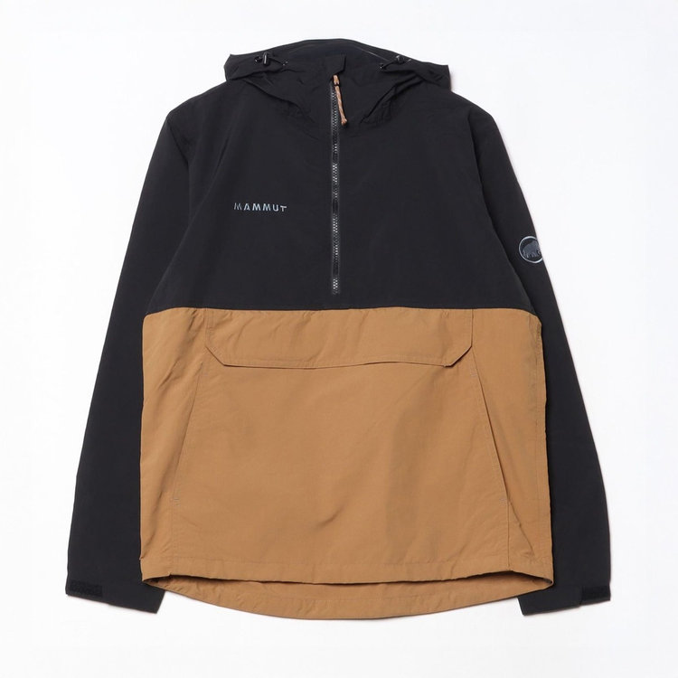 ハイキング ウィンドブレーカー フーデッド アノラック アジアンフィット claystone-black