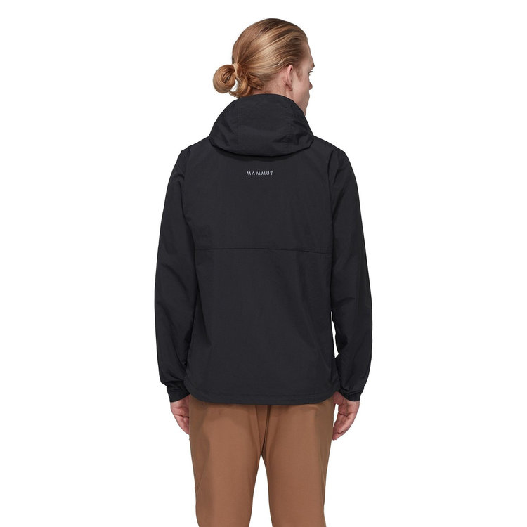 ハイキング ウィンドブレーカー フーデッド アノラック アジアンフィット black