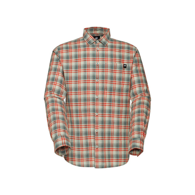 トロバット サマー ロングスリーブ シャツ アジアンフィット silver sage-mammut red