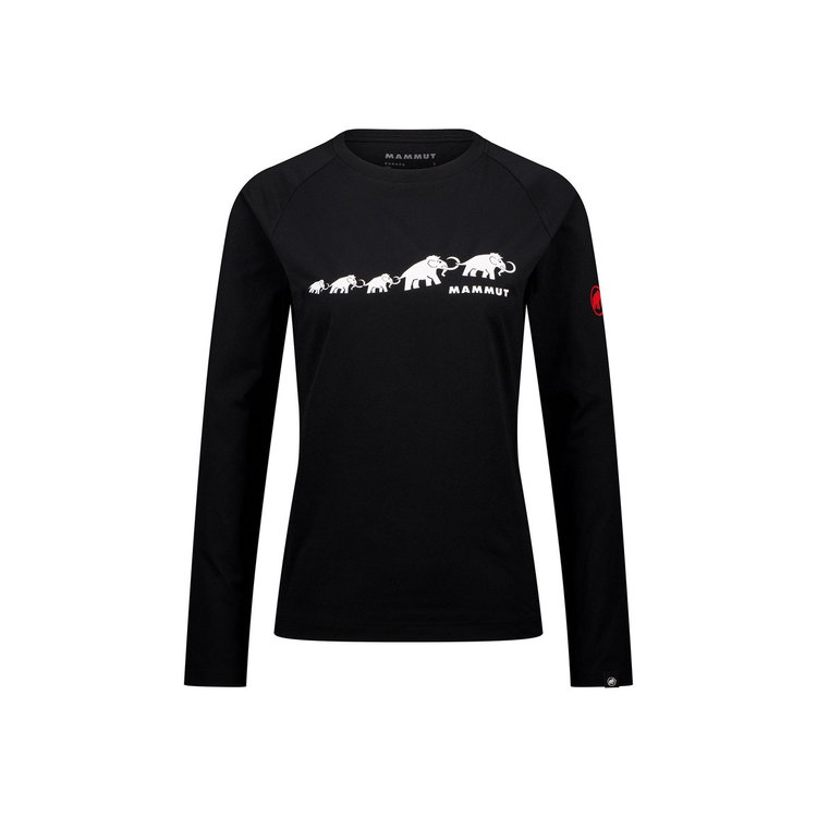 QD ロゴ プリント ロングスリーブ Tシャツ アジアンフィット black PRT5