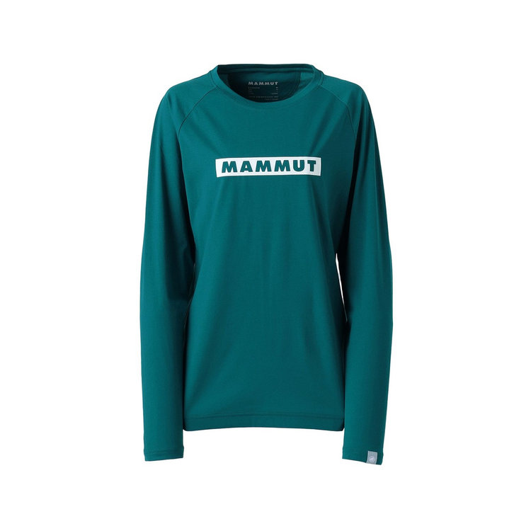 QD ロゴ プリント ロングスリーブ Tシャツ アジアンフィット deep teal PRT2