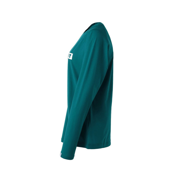 QD ロゴ プリント ロングスリーブ Tシャツ アジアンフィット deep teal PRT2