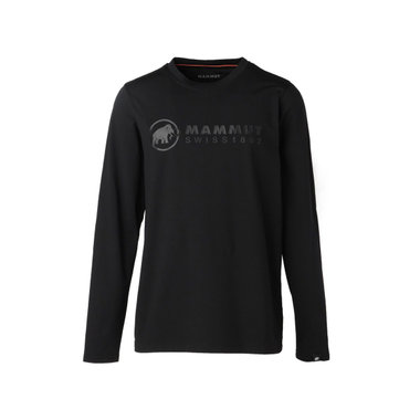 QD ロゴ プリント ロングスリーブ Tシャツ アジアンフィット  プレミアムブラック