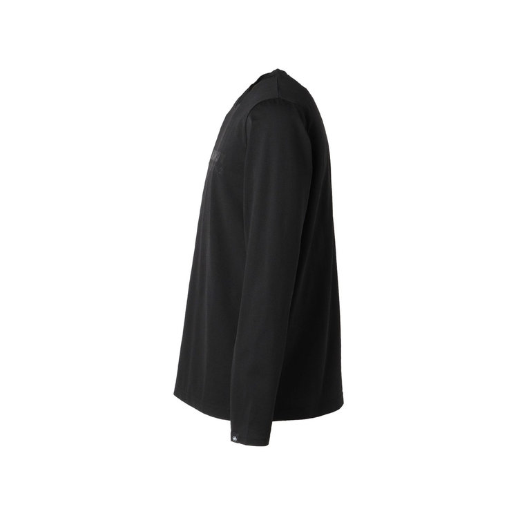 QD ロゴ プリント ロングスリーブ Tシャツ アジアンフィット  プレミアムブラック black PRT1