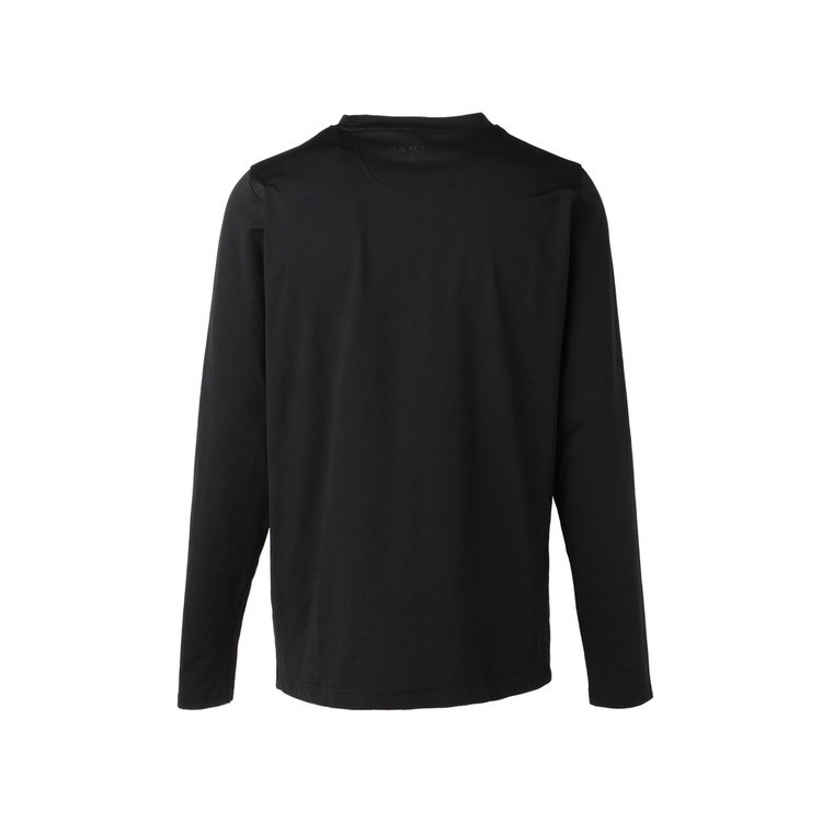 QD ロゴ プリント ロングスリーブ Tシャツ アジアンフィット  プレミアムブラック black PRT1