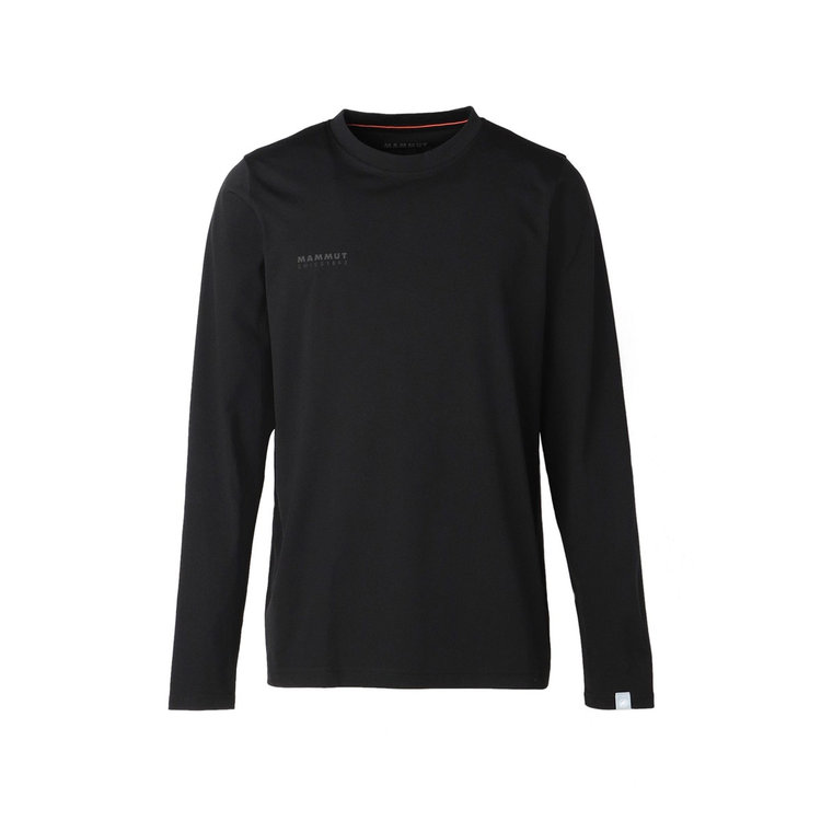 QD ロゴ プリント ロングスリーブ Tシャツ アジアンフィット  プレミアムブラック black PRT2