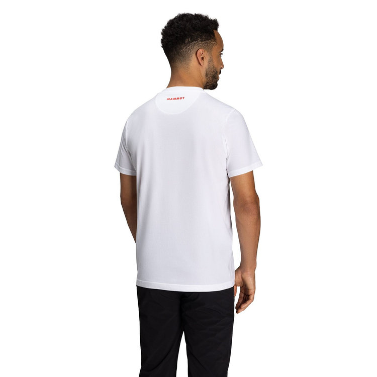 QD ロゴ プリント Tシャツ アジアンフィット white-mammut red PRT2