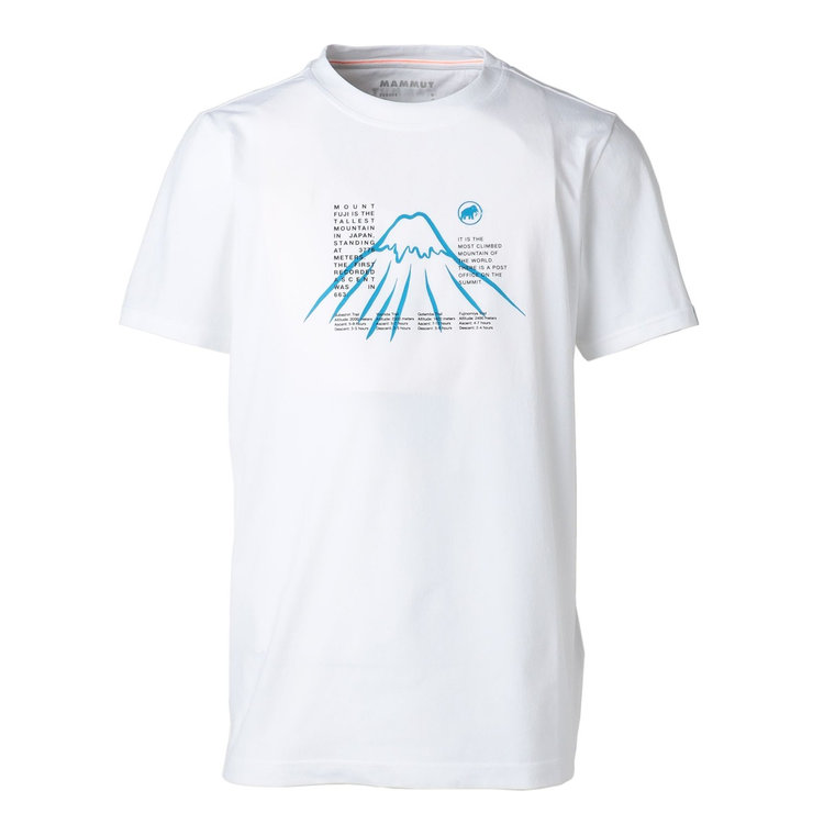 QD 富士山 プリント Tシャツ アジアンフィット white