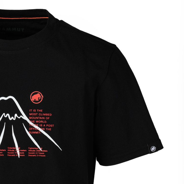 QD 富士山 プリント Tシャツ アジアンフィット black