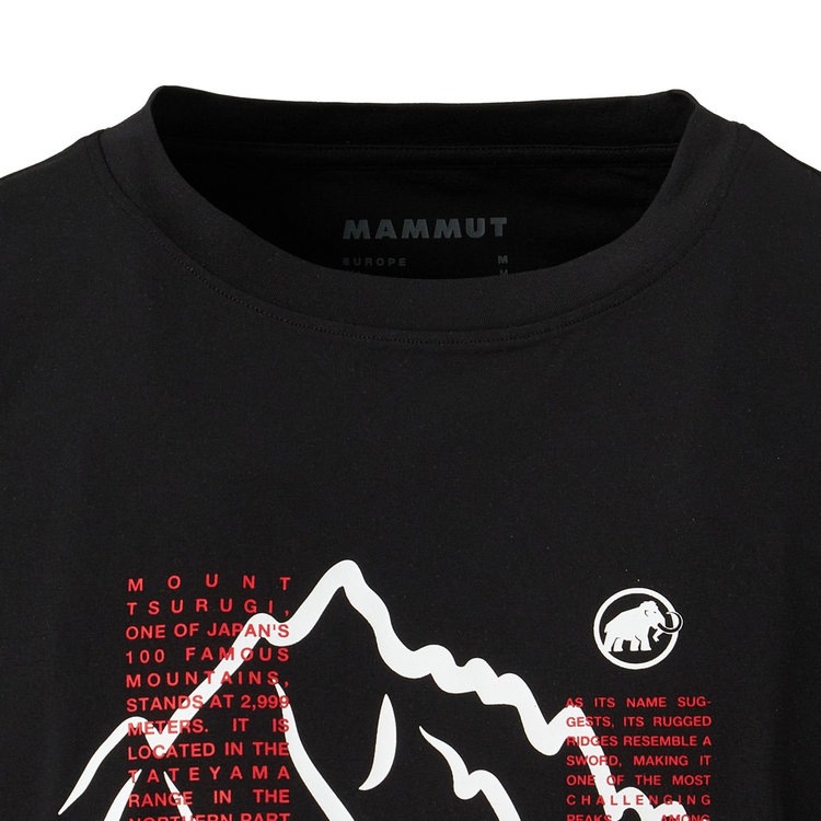 QD 剱岳 プリント Tシャツ アジアンフィット black
