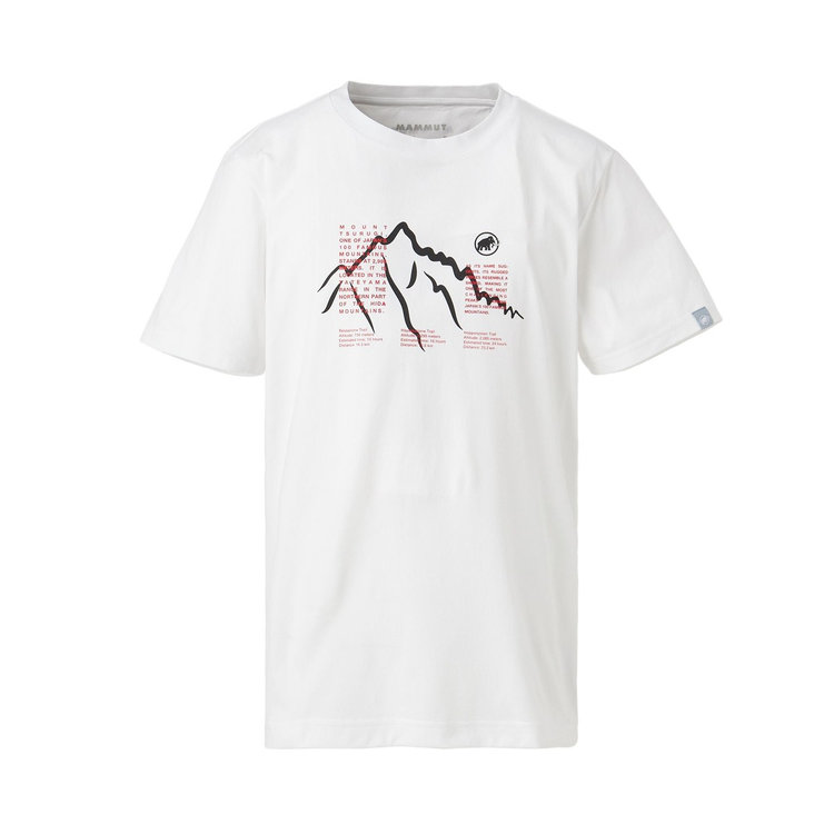 QD 剱岳 プリント Tシャツ アジアンフィット white