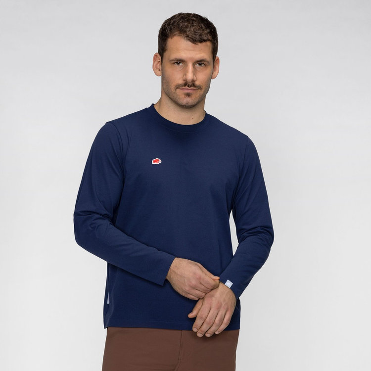 マムート エッセンシャル ロングスリーブ Tシャツ アジアンフィット marine PRT1