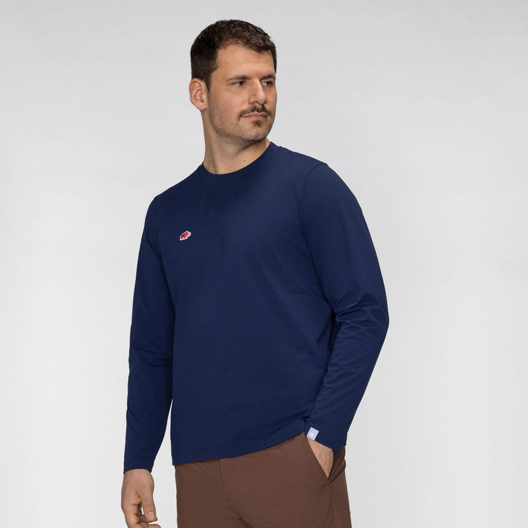 マムート エッセンシャル ロングスリーブ Tシャツ アジアンフィット marine PRT1
