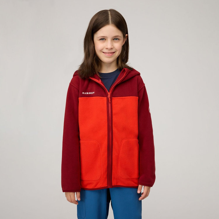 ウェイマーカー ミッドレイヤー フーデッド ジャケット キッズ mammut red-dark mammut red