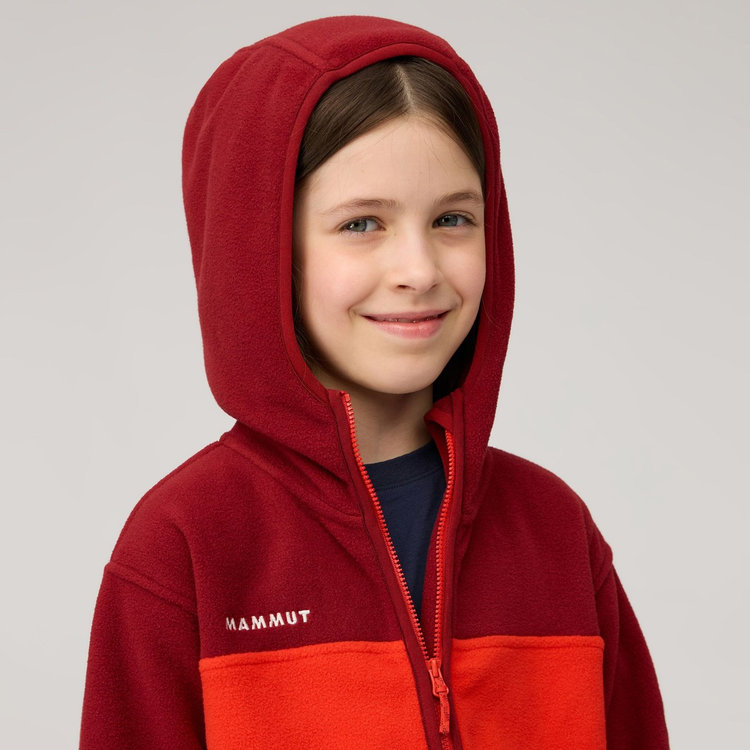 ウェイマーカー ミッドレイヤー フーデッド ジャケット キッズ mammut red-dark mammut red