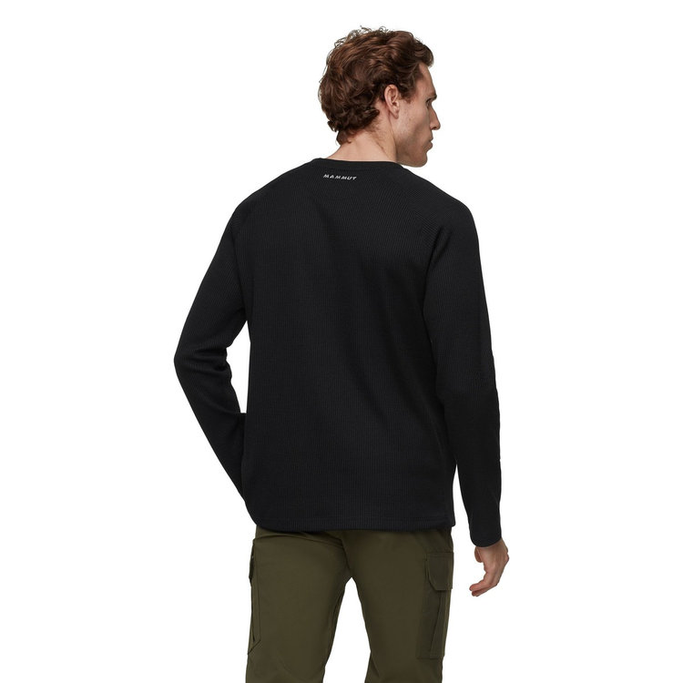 ワッフル ロングスリーブ アジアンフィット black
