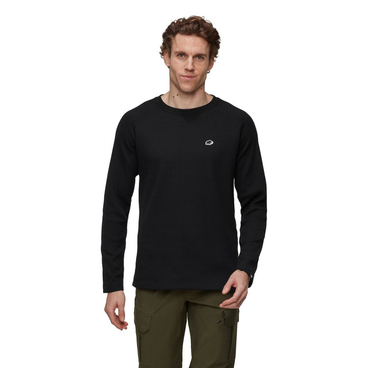 ワッフル ロングスリーブ アジアンフィット black