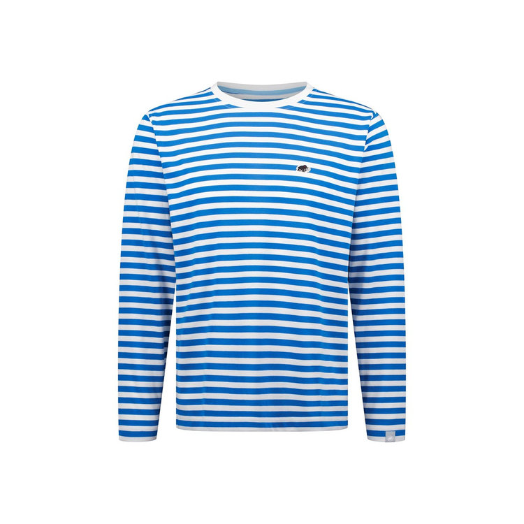 マムート ストライプ ロングスリーブ アジアンフィット glacier blue-white