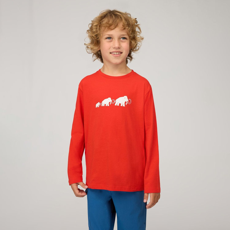 マムート コア ロングスリーブ キッズ ロゴ mammut red