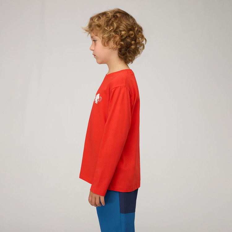 マムート コア ロングスリーブ キッズ ロゴ mammut red