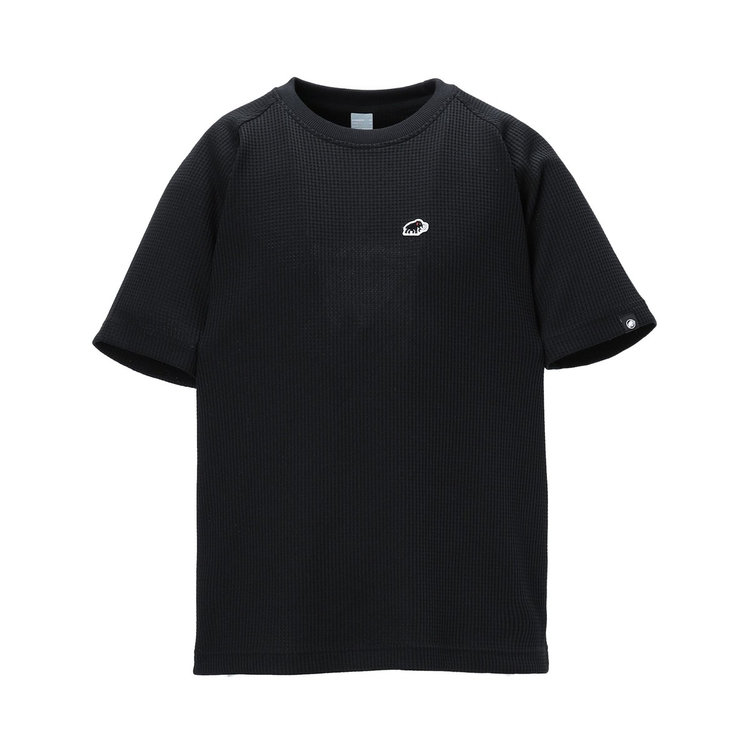 ワッフル Tシャツ アジアンフィット black