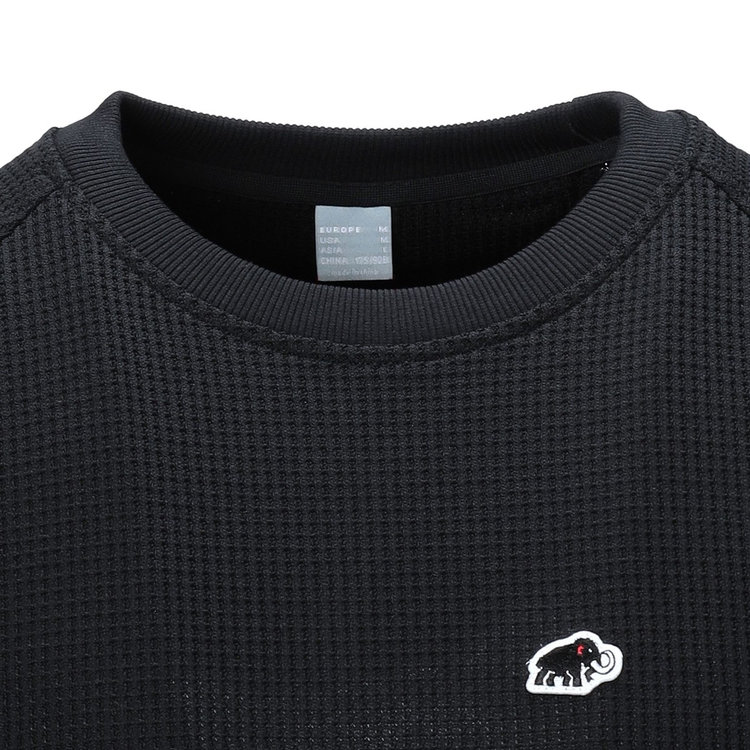 ワッフル Tシャツ アジアンフィット black