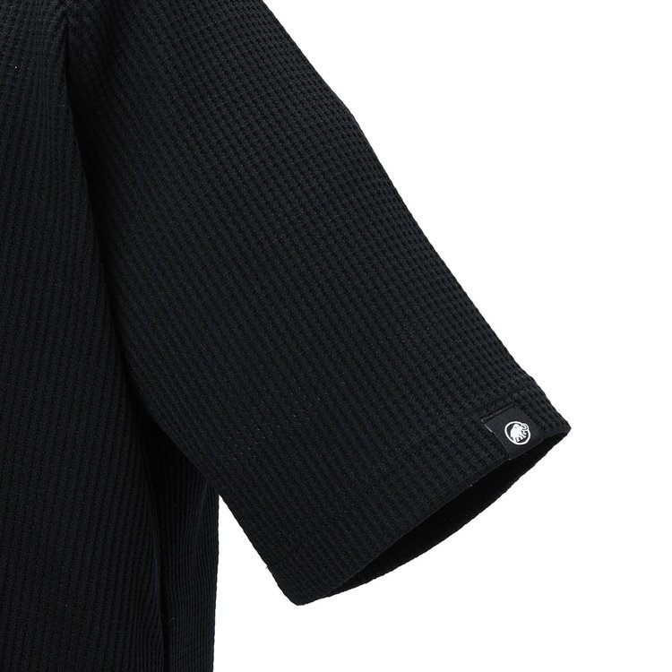 ワッフル Tシャツ アジアンフィット black