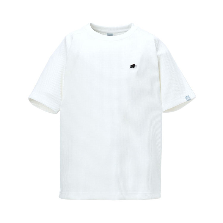 ワッフル Tシャツ アジアンフィット white