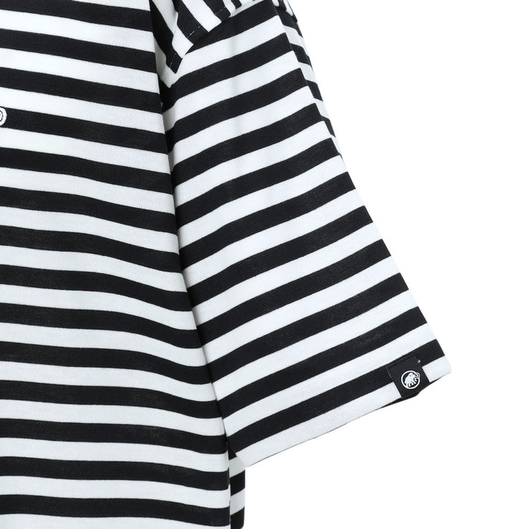 マムート ストライプ Tシャツ アジアンフィット black-white