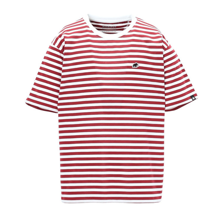 マムート ストライプ Tシャツ アジアンフィット dark mammut red-white