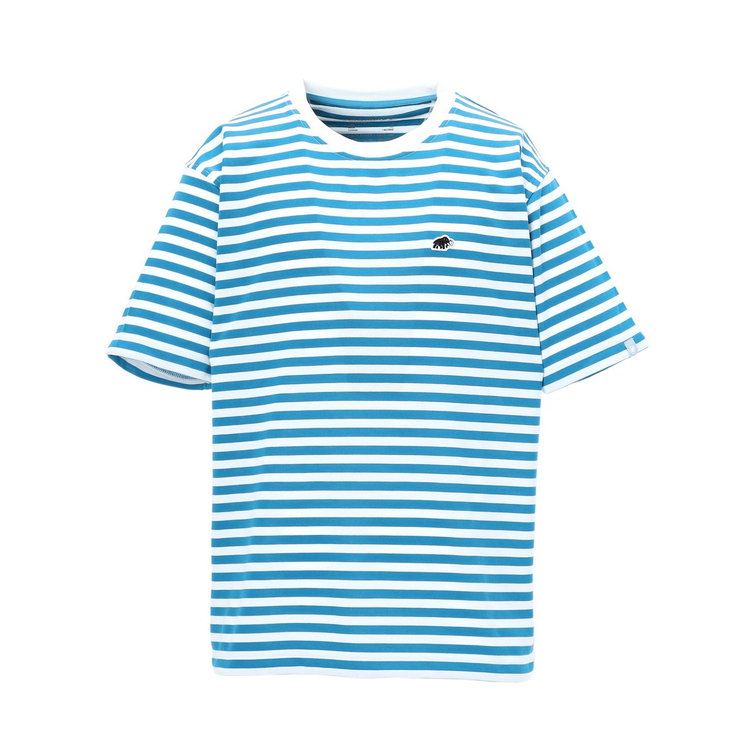 マムート ストライプ Tシャツ アジアンフィット glacier blue-white