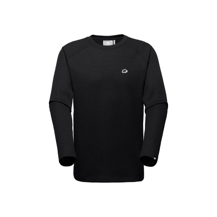 ワッフル ロングスリーブ アジアンフィット black