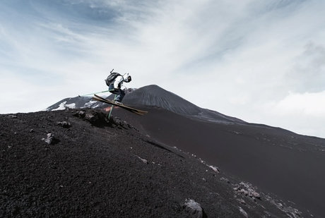 活火山でのフリーライディング