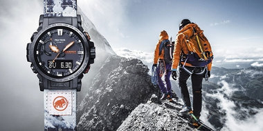 “PRO TREK”と「MAMMUT」のコラボレーションウオッチ 再生PET素材のクロスバンドを採用