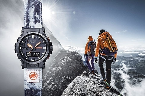 “PRO TREK”と「MAMMUT」のコラボレーションウオッチ 再生PET素材のクロスバンドを採用