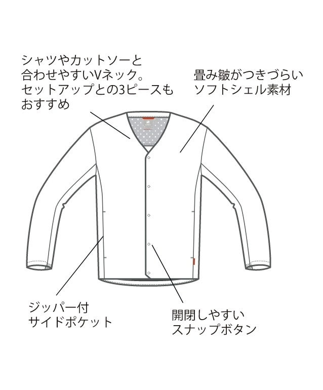 アクティブ カーディガン詳細(PC画像)