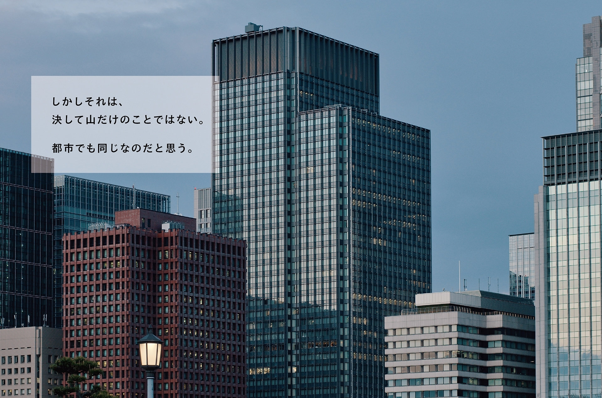 しかしそれは、決して山だけのことではない。 都市でも同じなのだと思う。